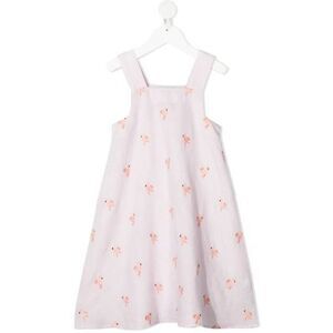 NWT Stella McCartney Kids lilac A-line dress with pink flamingo embroidery.  Siz